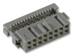 IDC kontakt 16p Rm2.54mm Grå