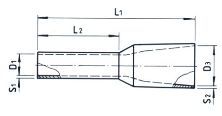 Isolerad ändhylsa 0.50-8/14 Vit