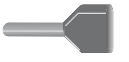 Isolerad ändhylsa 2x0.75 N Grå
