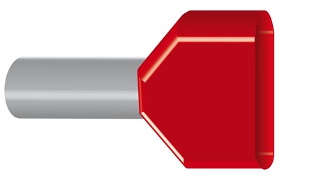 Isolerad ändhylsa 2x10.00 N Röd