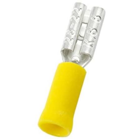 Flatstiftskontakt 2,8x08mm isolerad AWG26-22 Gul