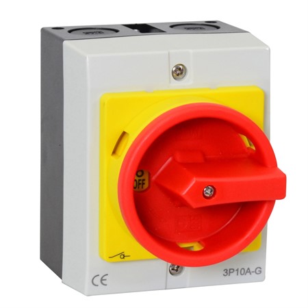 Main Switch 4 pol - 16A with Plastic enclosure