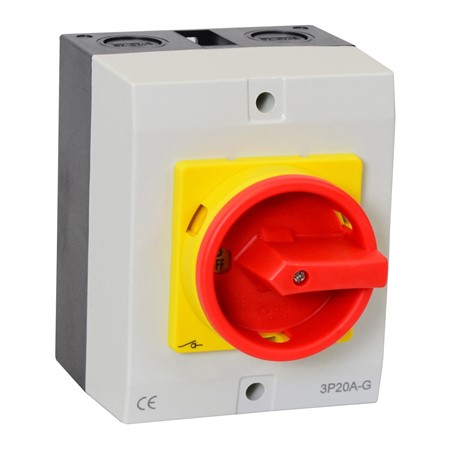 Main Switch 4 pol - 25A with Plastic enclosure