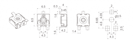 CA6GV TRIMPOT 500K SMD