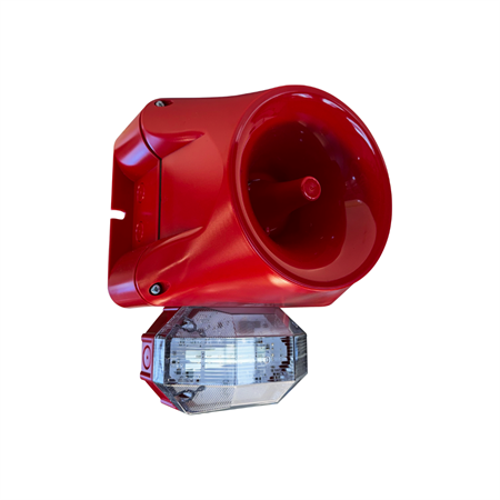 Siren SE120 LED 120dB röd 12–24VAC/12–60VDC programmerbar